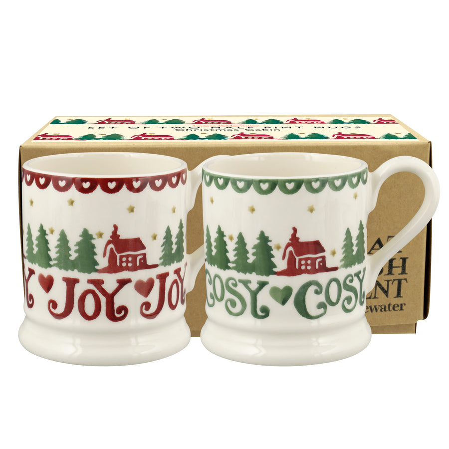 Christmas Cabin Set of 2 mugs by Emma Bridgewater.