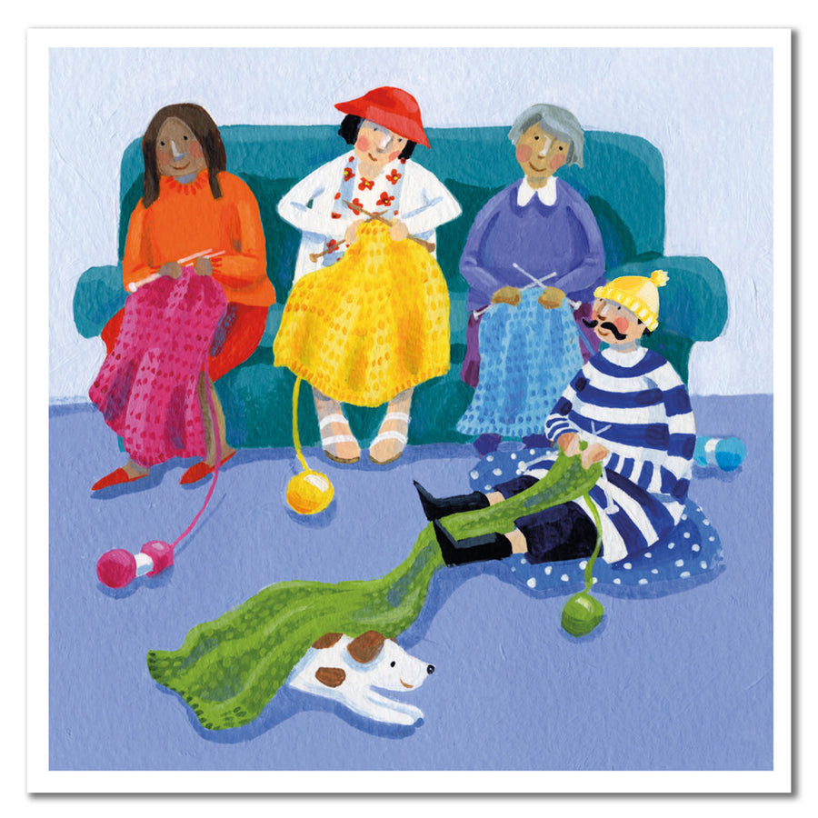Knit and Natter Greetings Card by Emma Ball