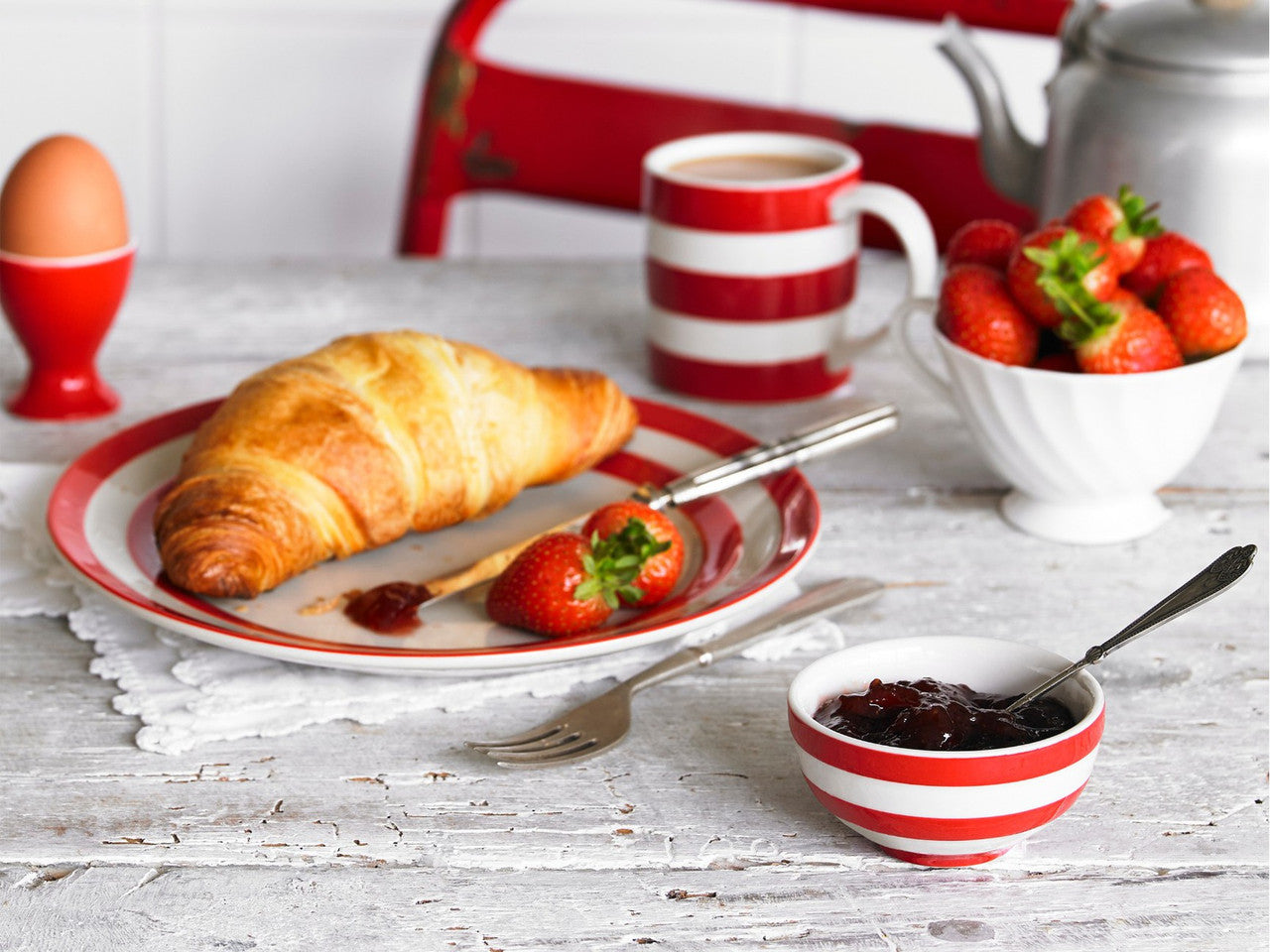 Cornishware Jam Dish - Red