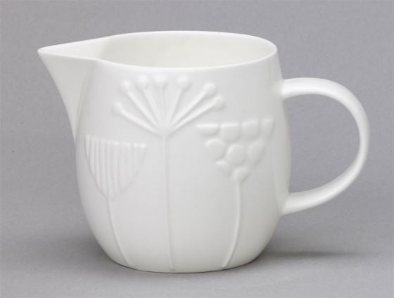 Repeat Repeat's White Bone China large Plum meadow jug. Made in England.