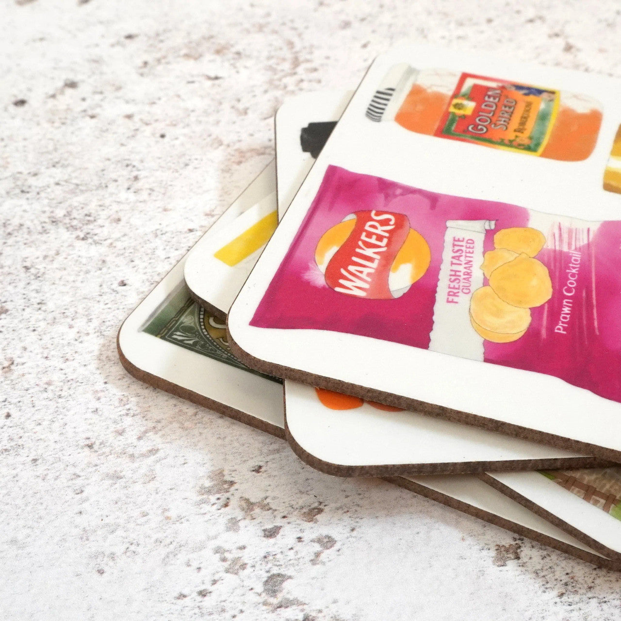 British Store Cupboard Coaster Set by Corinne Alexander