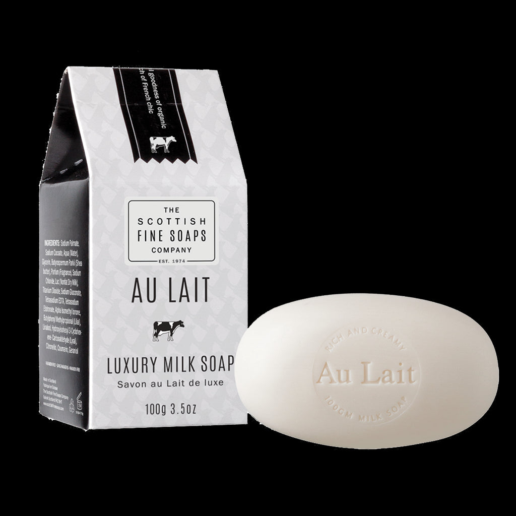 Au Lait 100g Soap Milk Carton from The Scottish Fine Soaps Company. Made in Scotland.