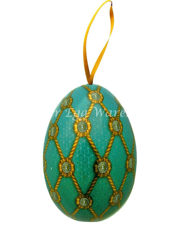 Damask Mini Tin Easter Eggs - Turquoise Rope
