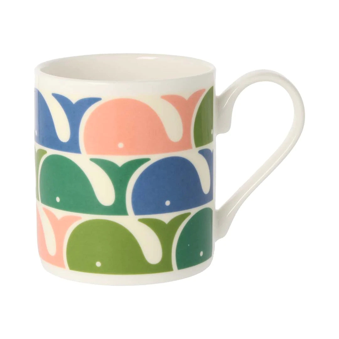 Whale Pink Bone China Mug by Orla Kiely