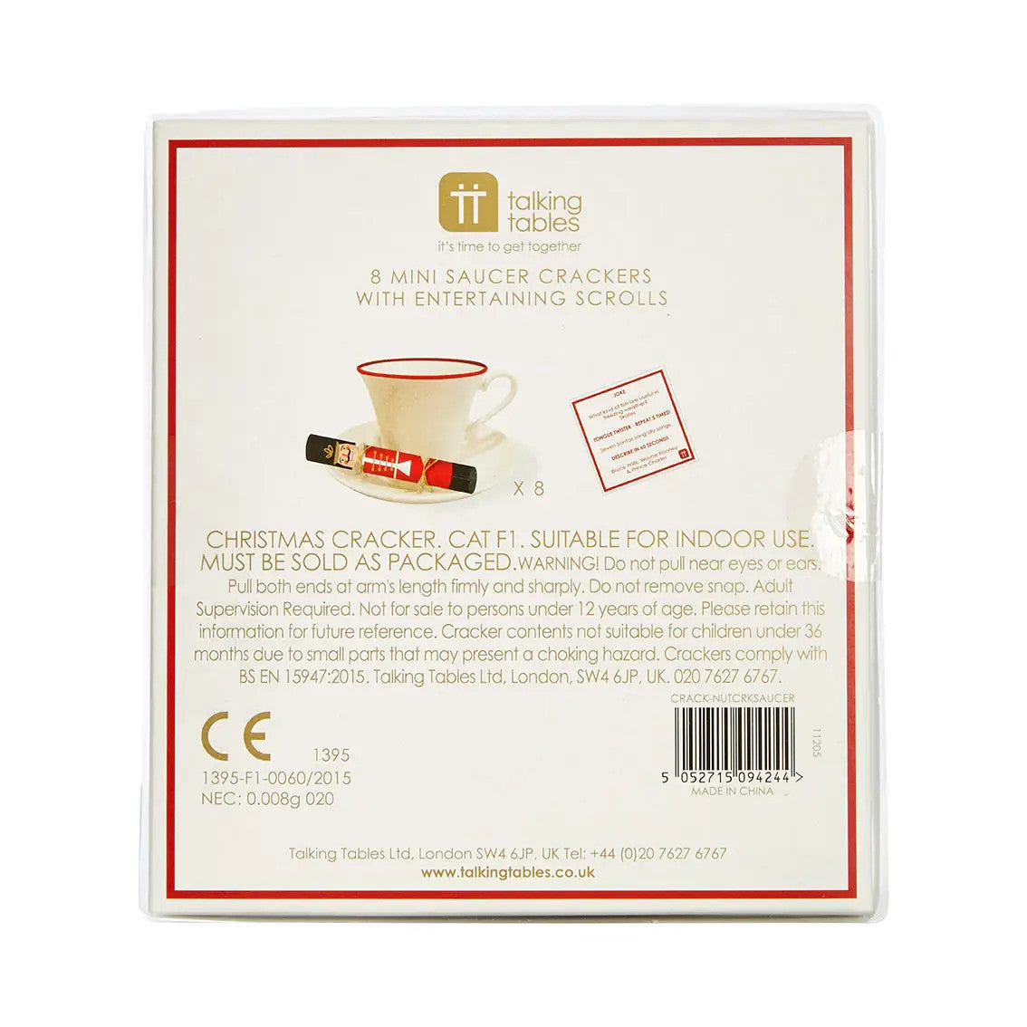 Mini Nutcracker Christmas Crackers - 8 pack