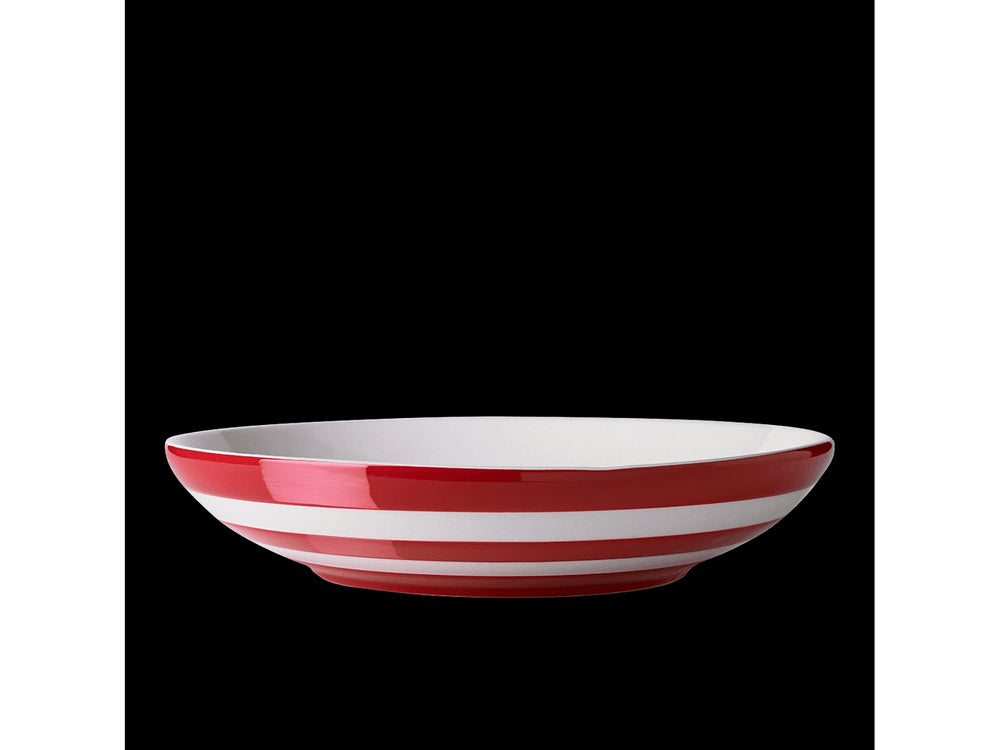 Cornishware Striped Pasta Bowl - red