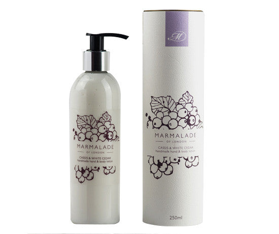 Cassis & White Cedar hand & body lotion from Marmalade of London.