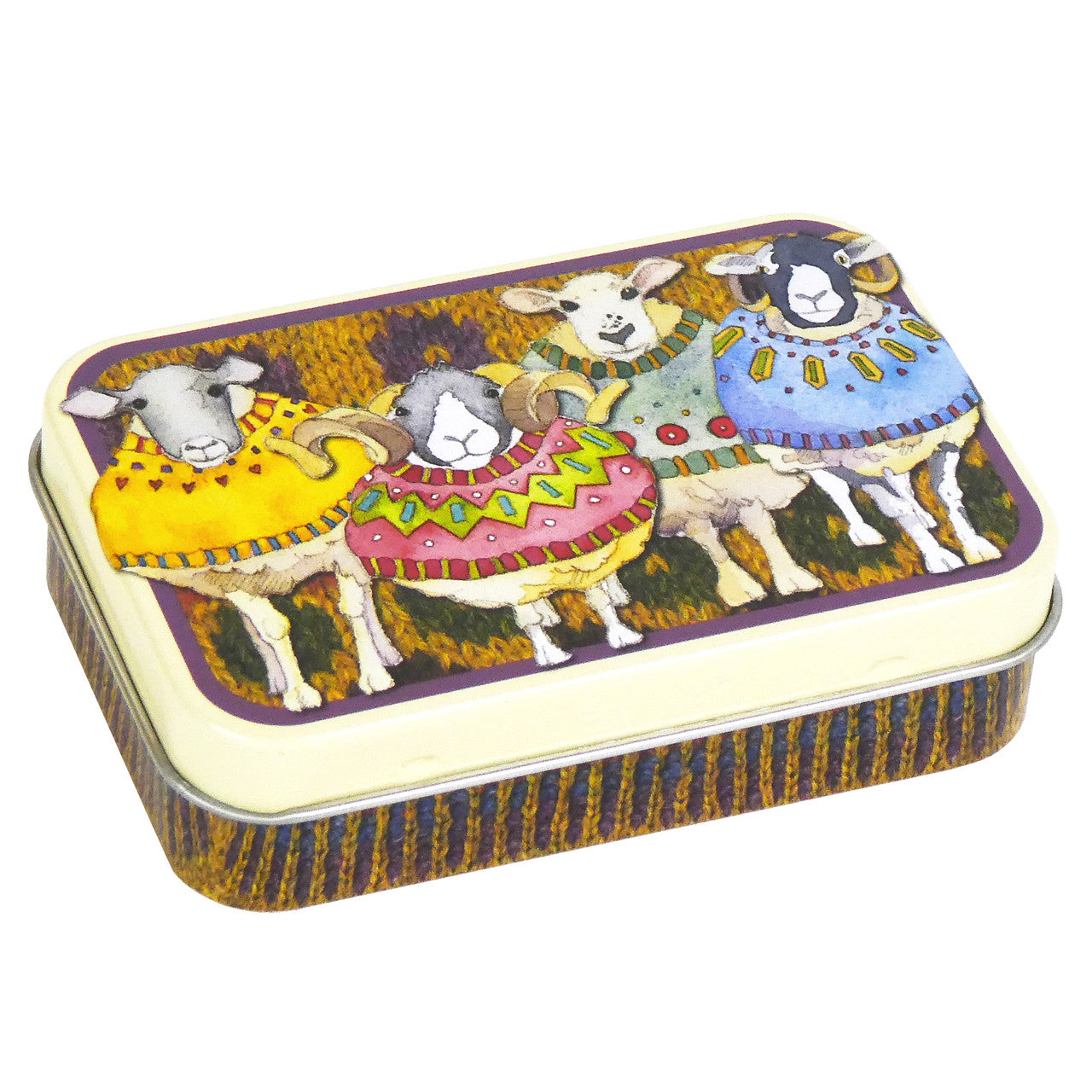 Emma Ball Sheep in Sweaters Hinged Pocket Tin