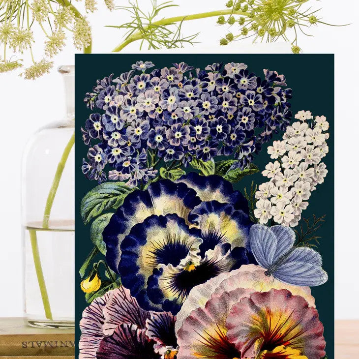 Midnight Pansies Card by Madame Treacle.