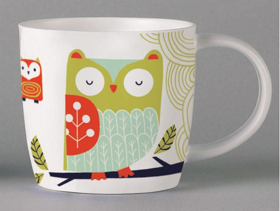 Repeat Repeat's Folkland Barn Owl Mug - White