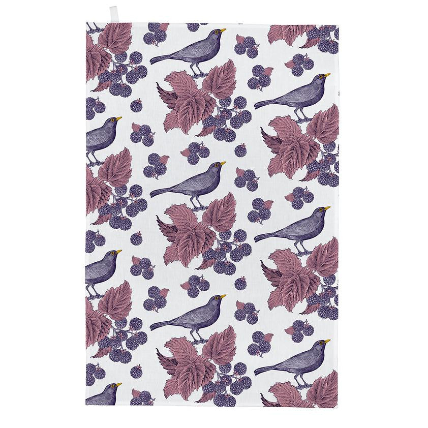 Thornback & Peel Blackbird & Bramble 100% Cotton Tea Towel