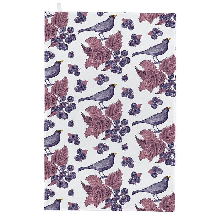 Thornback & Peel Blackbird & Bramble 100% Cotton Tea Towel