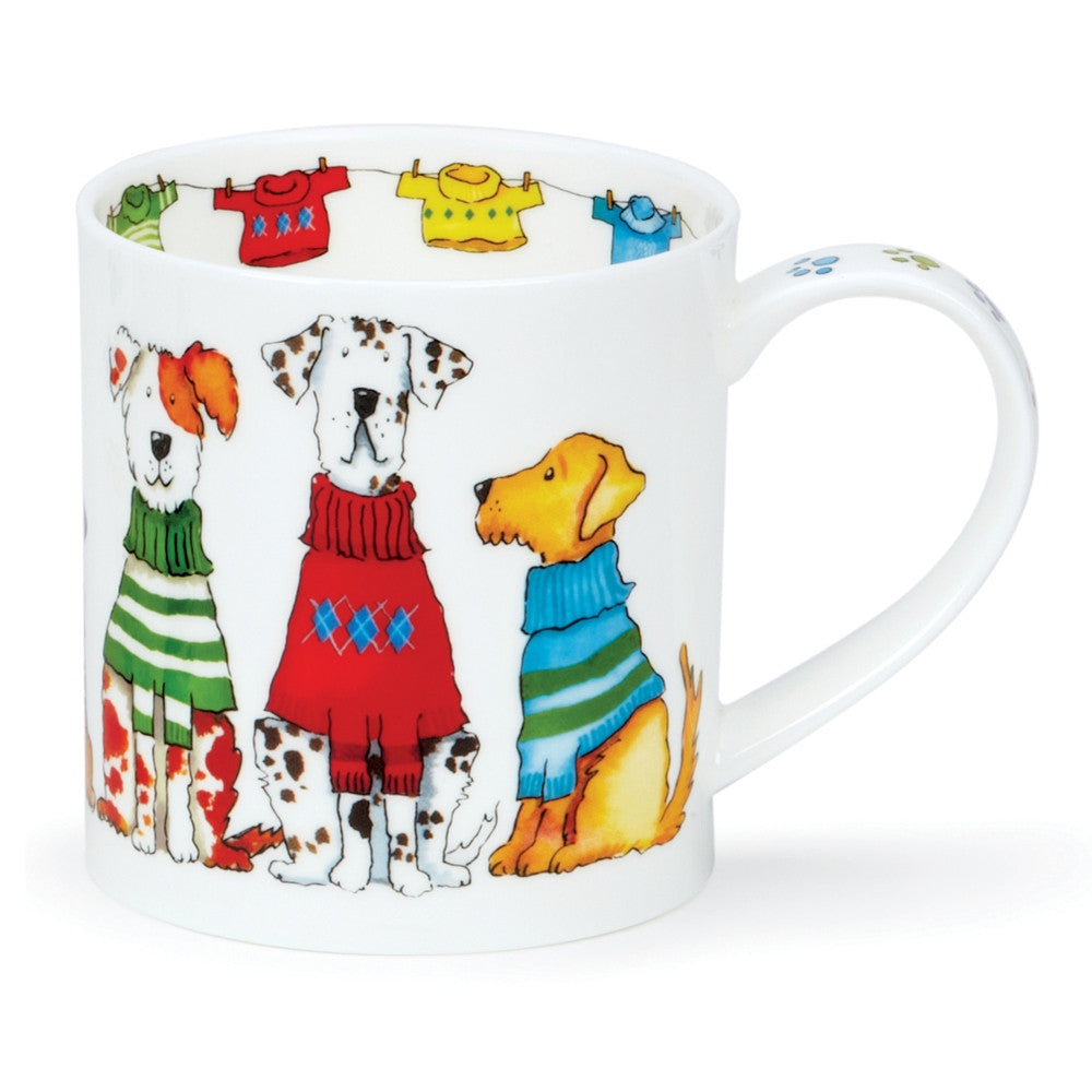 Fine bone china Dunoon Orkney Trendsetters mug - Dogs. Handmade in England.