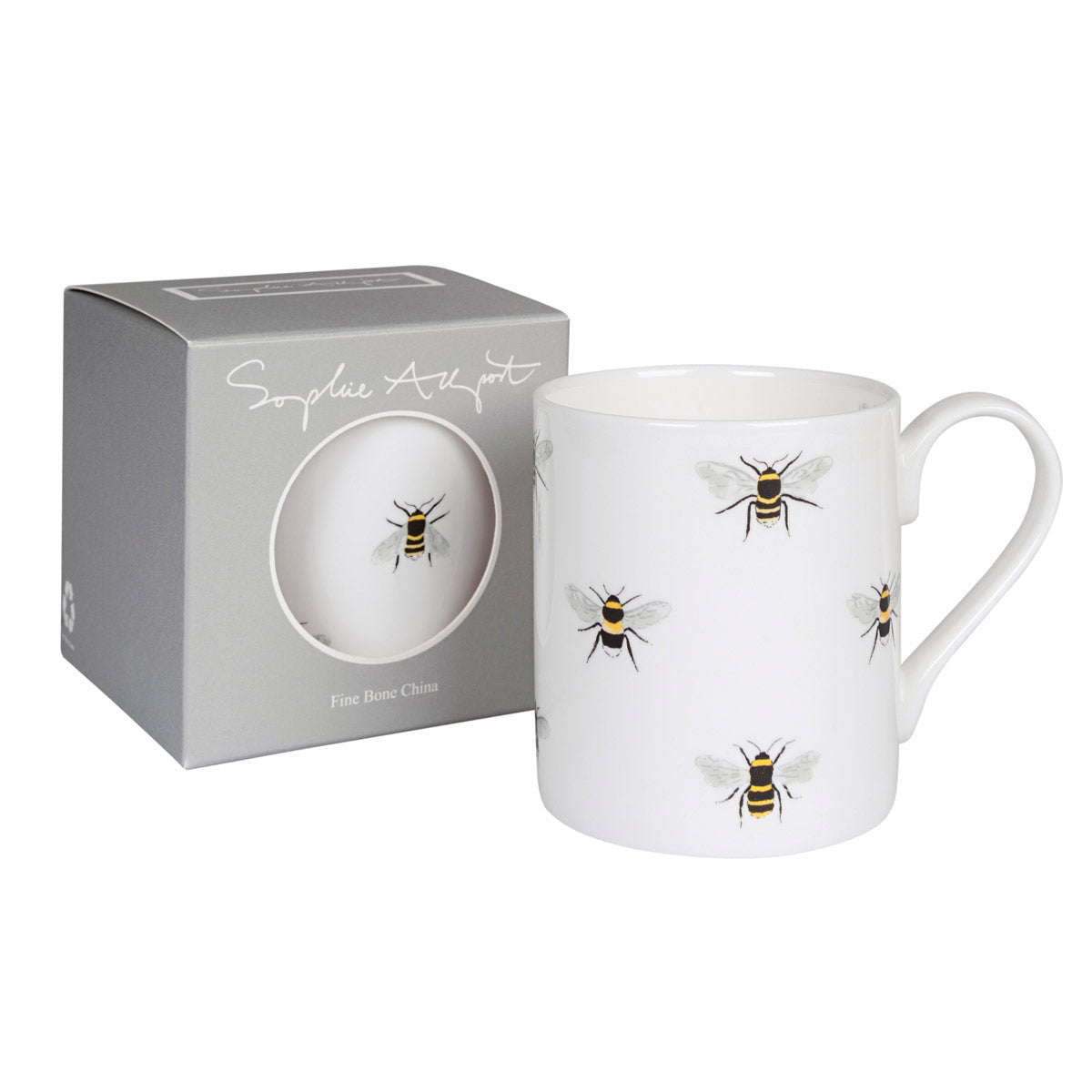 Small Bees Bone China mug by Sophie Allport.