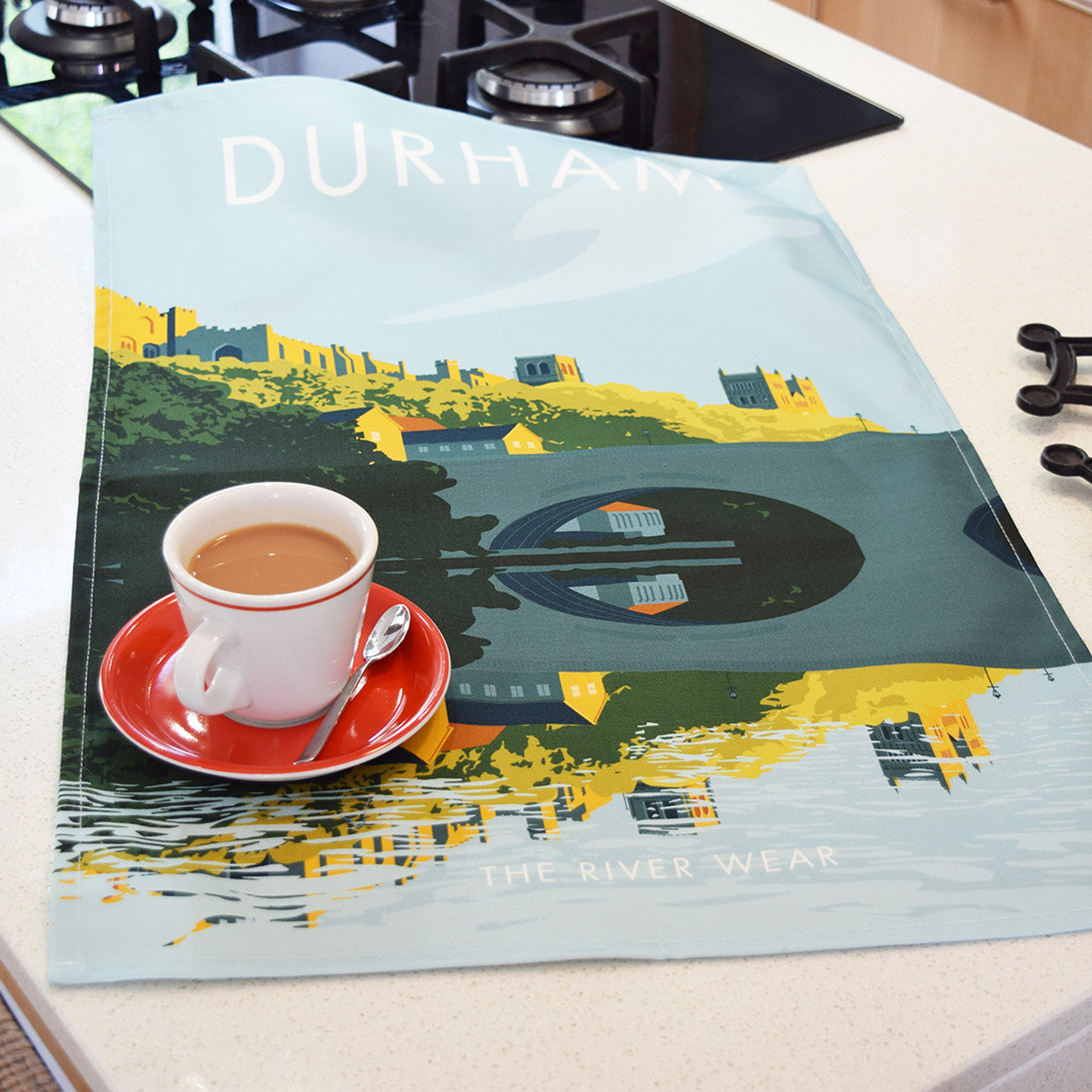 Durham - River Wear Tea Towel by Town Towels.