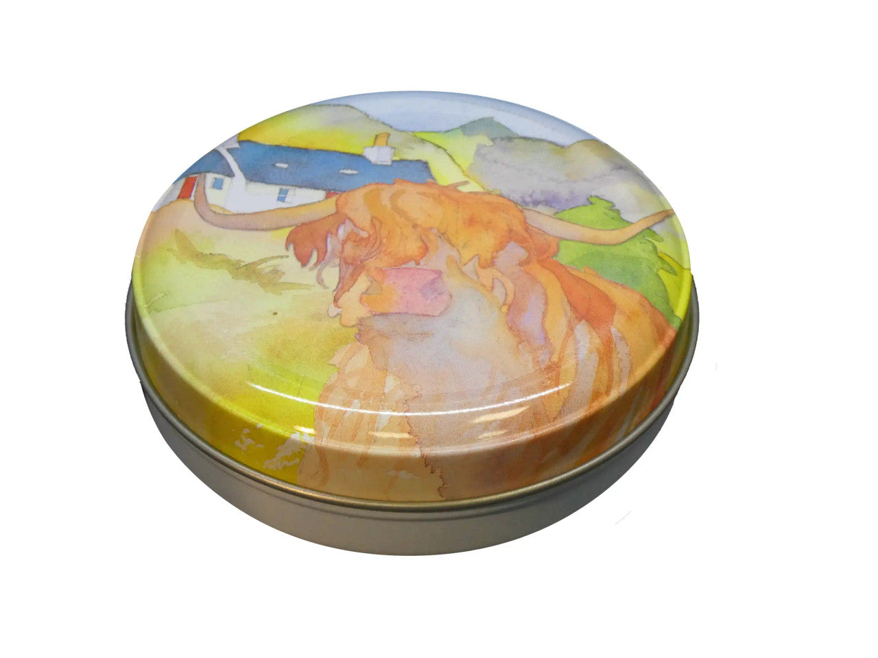 Emma Ball Highland Cow Small Round Tin
