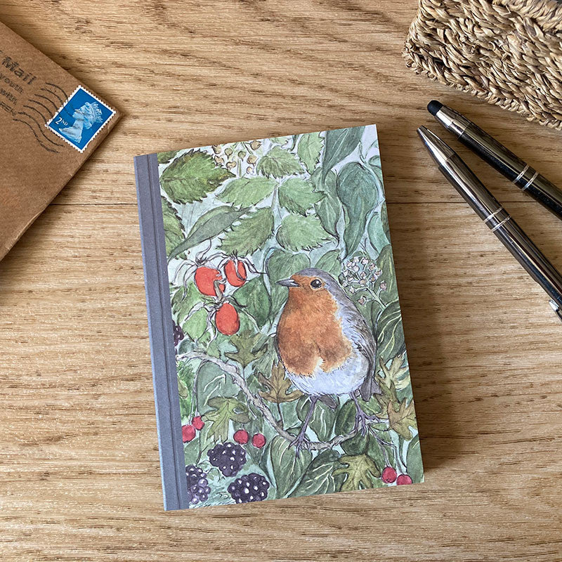 Mosney Mill Robin in Hedgerow A6 Notepad