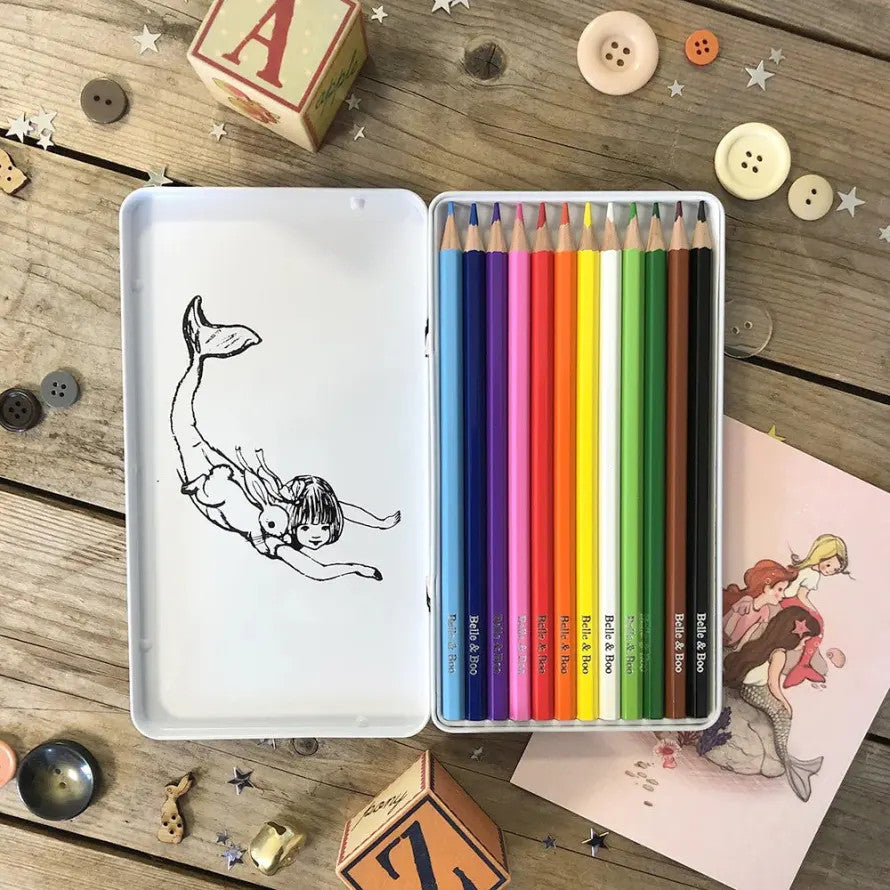 Belle & Boo Mermaid Pencils in Tin