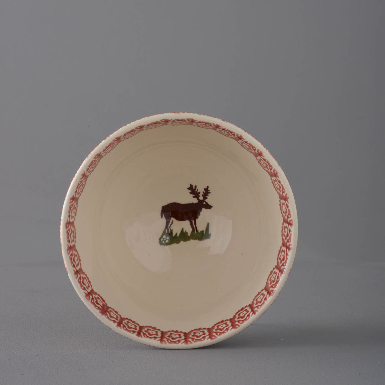 Brixton Pottery handmade pottery medium Reindeer bowl.