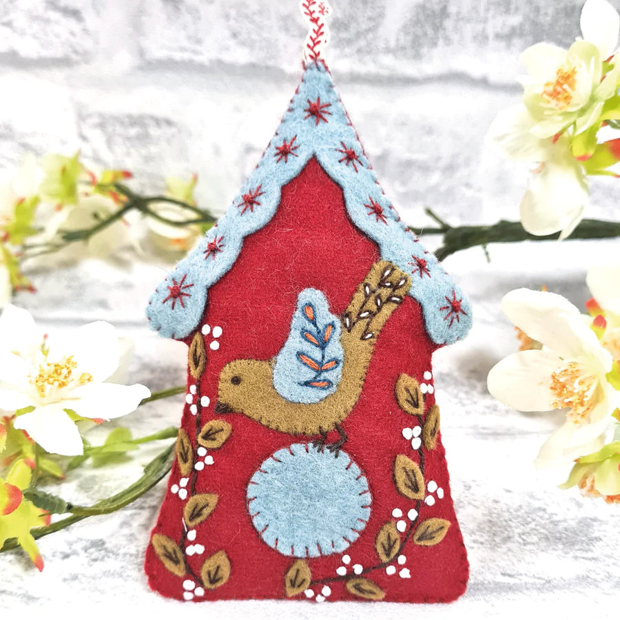 Folk Birdhouse Wool Mix Felt Craft Kit by Corinne Lapierre