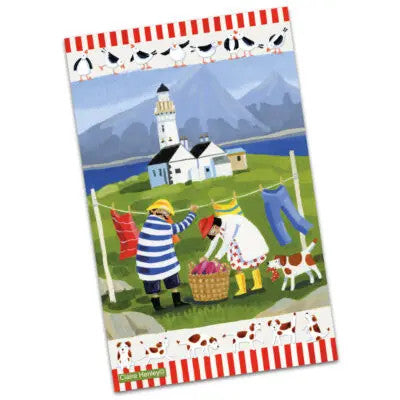 Windy Washing Day 100 % Cotton Tea Towel by Claire Henley for Emma Ball