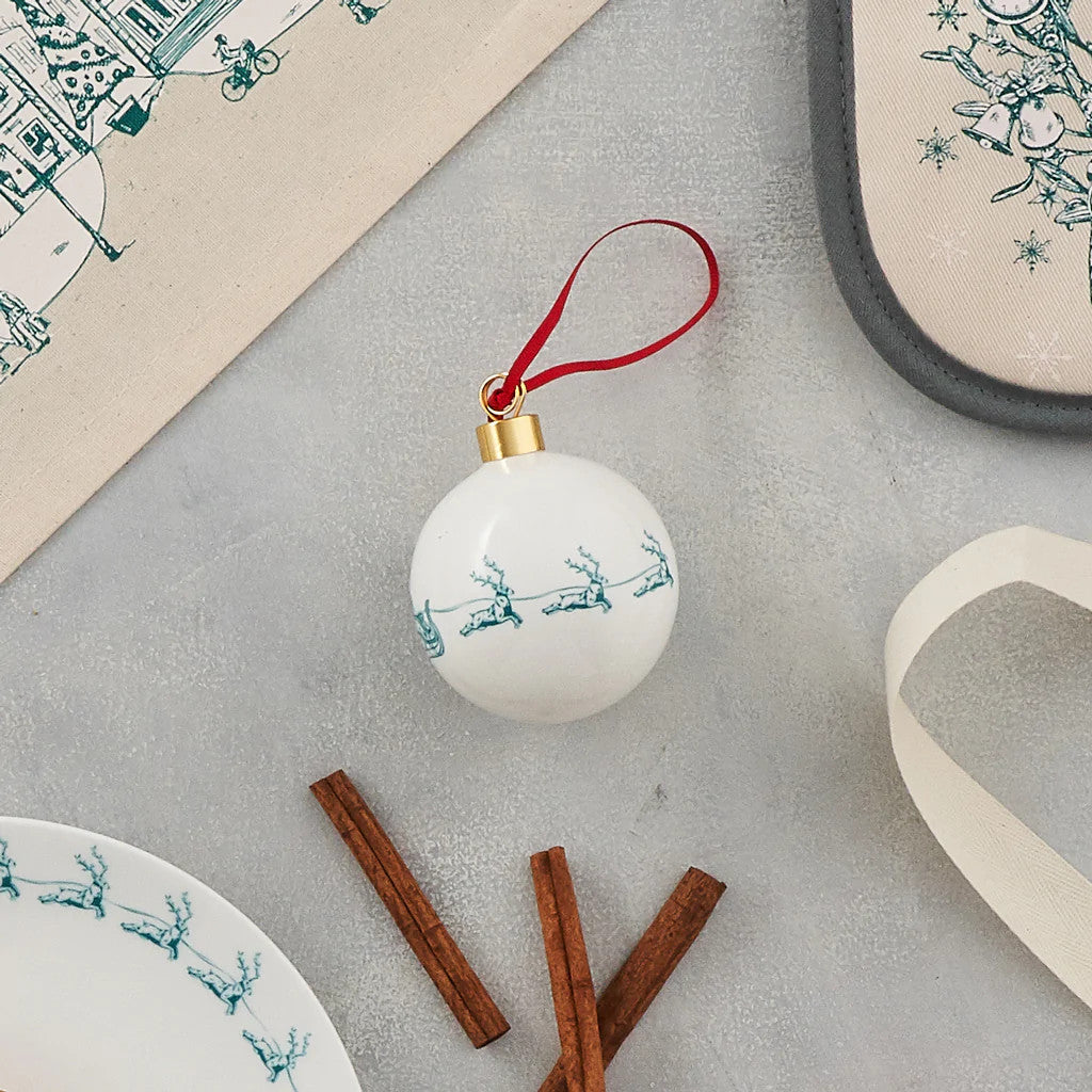 Bone china Night Before Christmas bauble from Victoria Eggs.