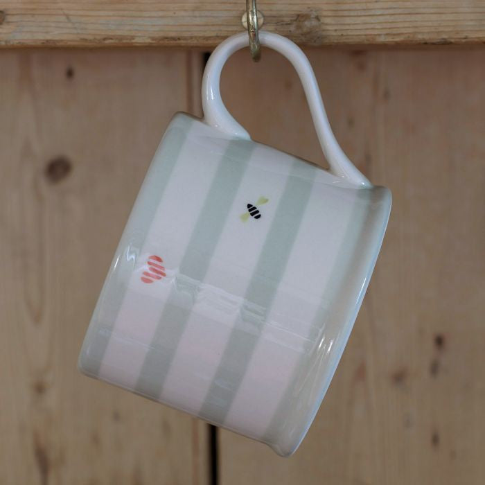 Susie Watson pottery Honey Bees Straight Mug. 