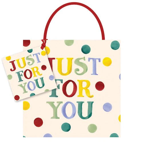 Just for You Small Gift Bag in Emma Bridgewater's Polka Dot design.