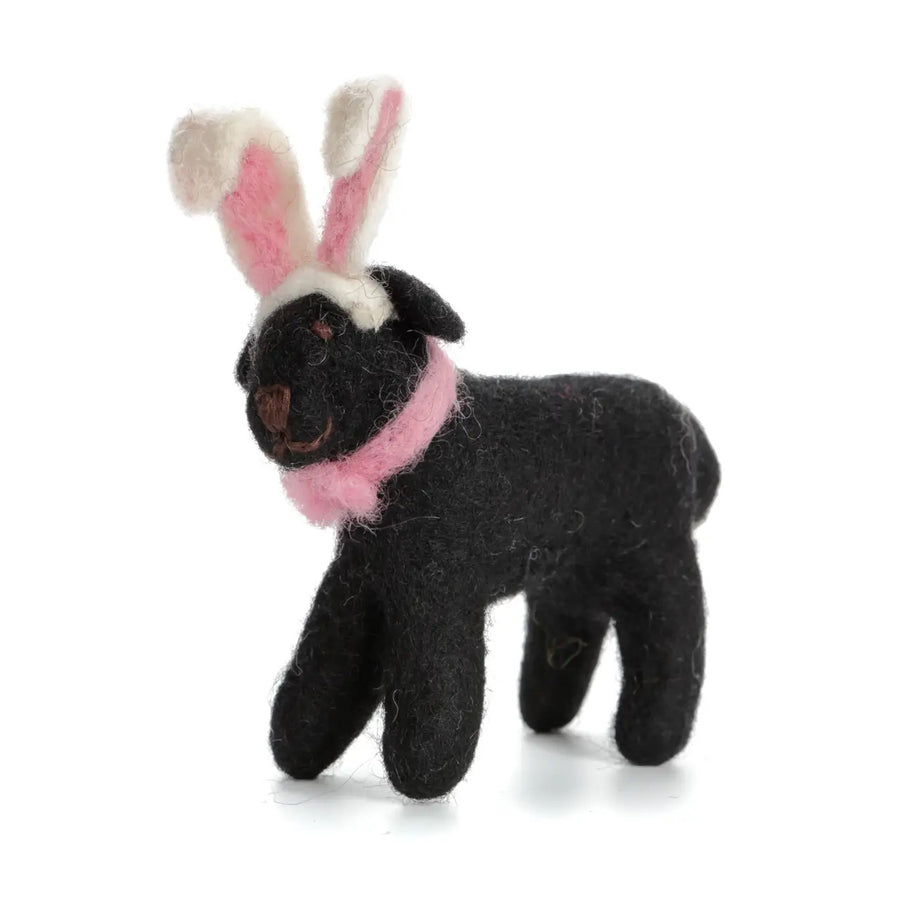 Bunny Earred Black Labrador Felt Decoration by Amica Felt