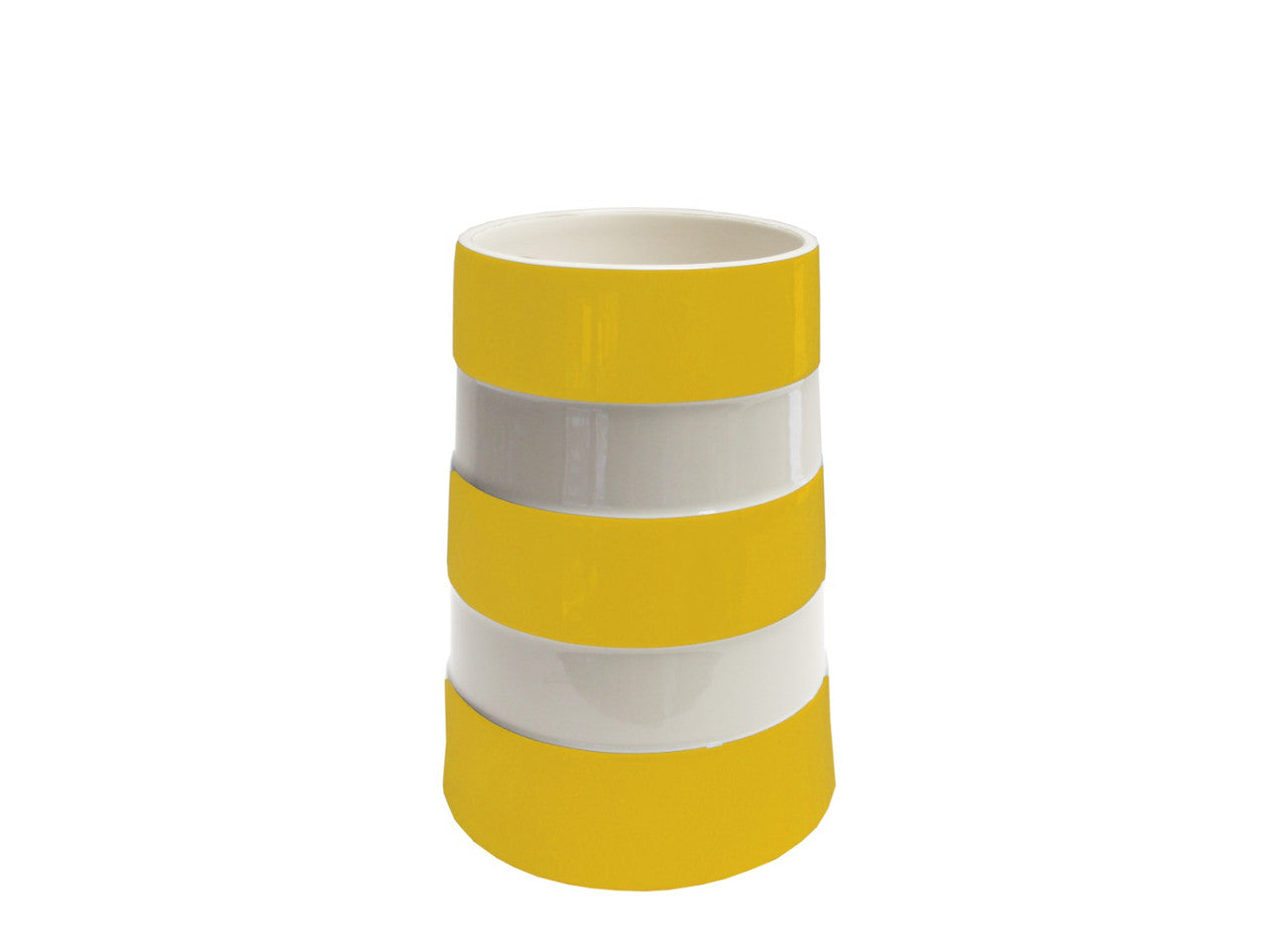 Cornishware Lighthouse Striped Medium Vase - Yellow