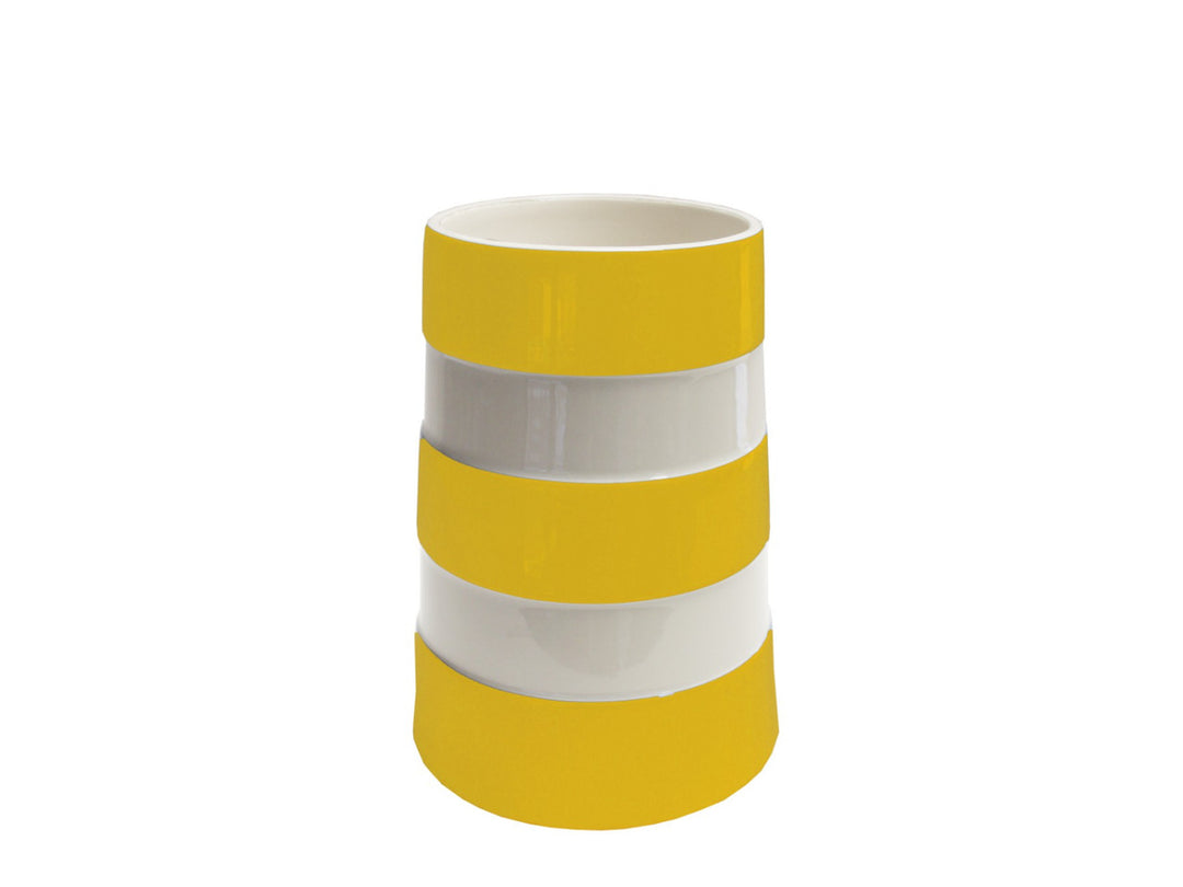 Cornishware Lighthouse Striped Medium Vase - Yellow