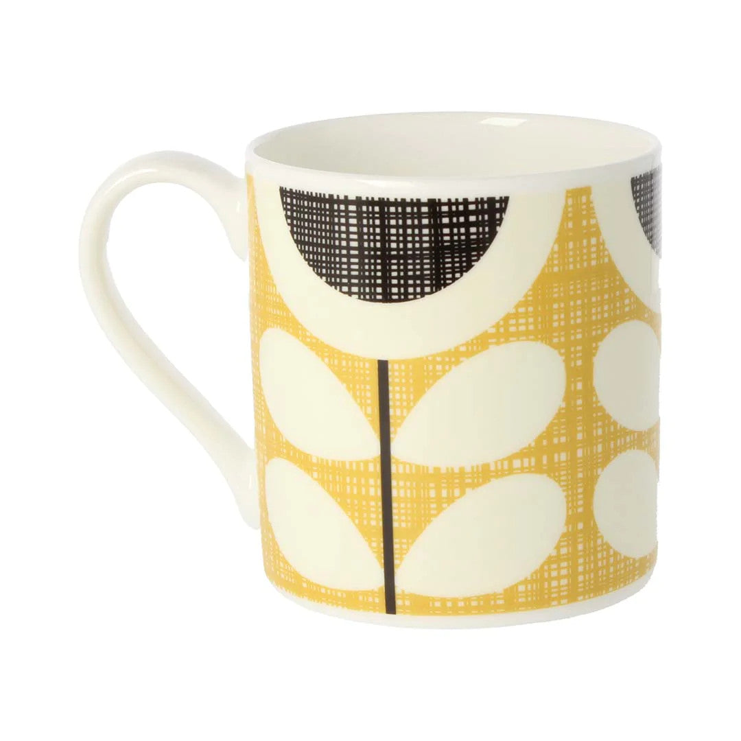 Scribble Sunflower Yellow Bone China Mug by Orla Kiely