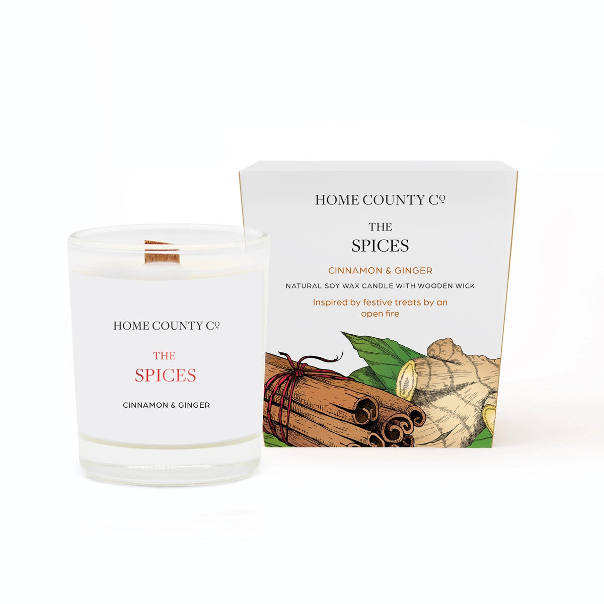 The Spices - Cinnamon & Ginger Soy Votive Candle by Home County Candles