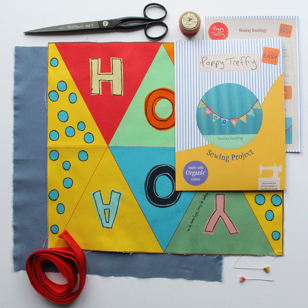 Hooray Bunting Sewing Project by Poppy Treffry.
