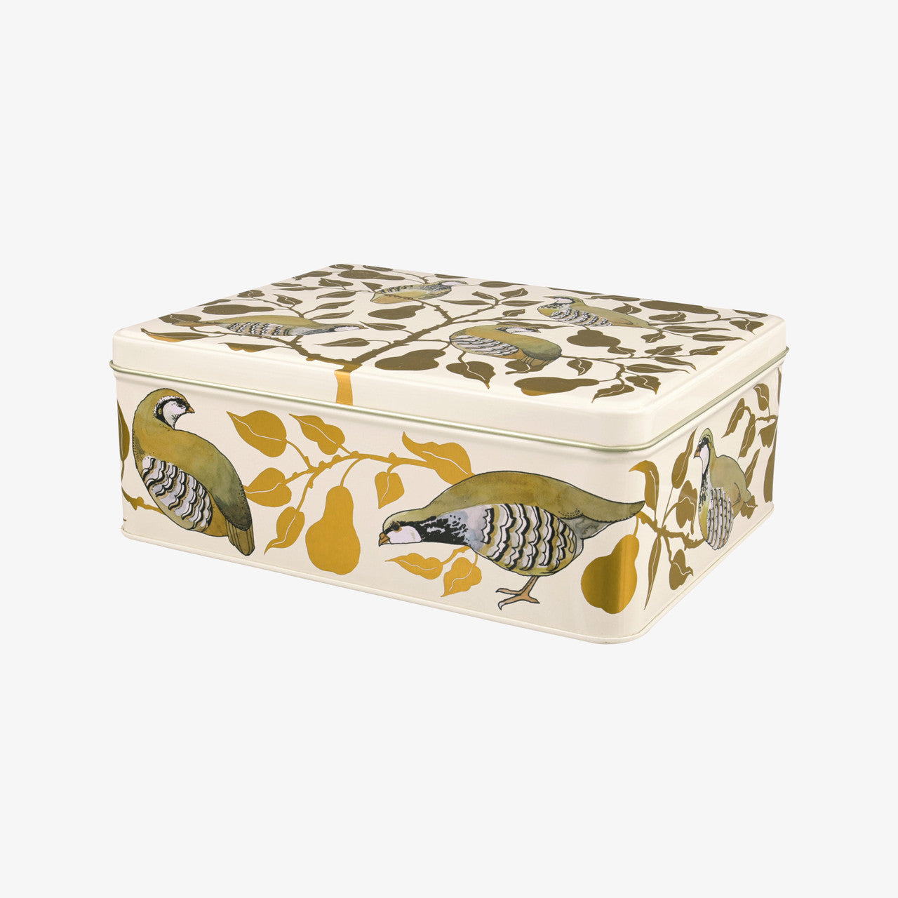 Emma Bridgewater Partridge Deep Rectangular Tin - Gold