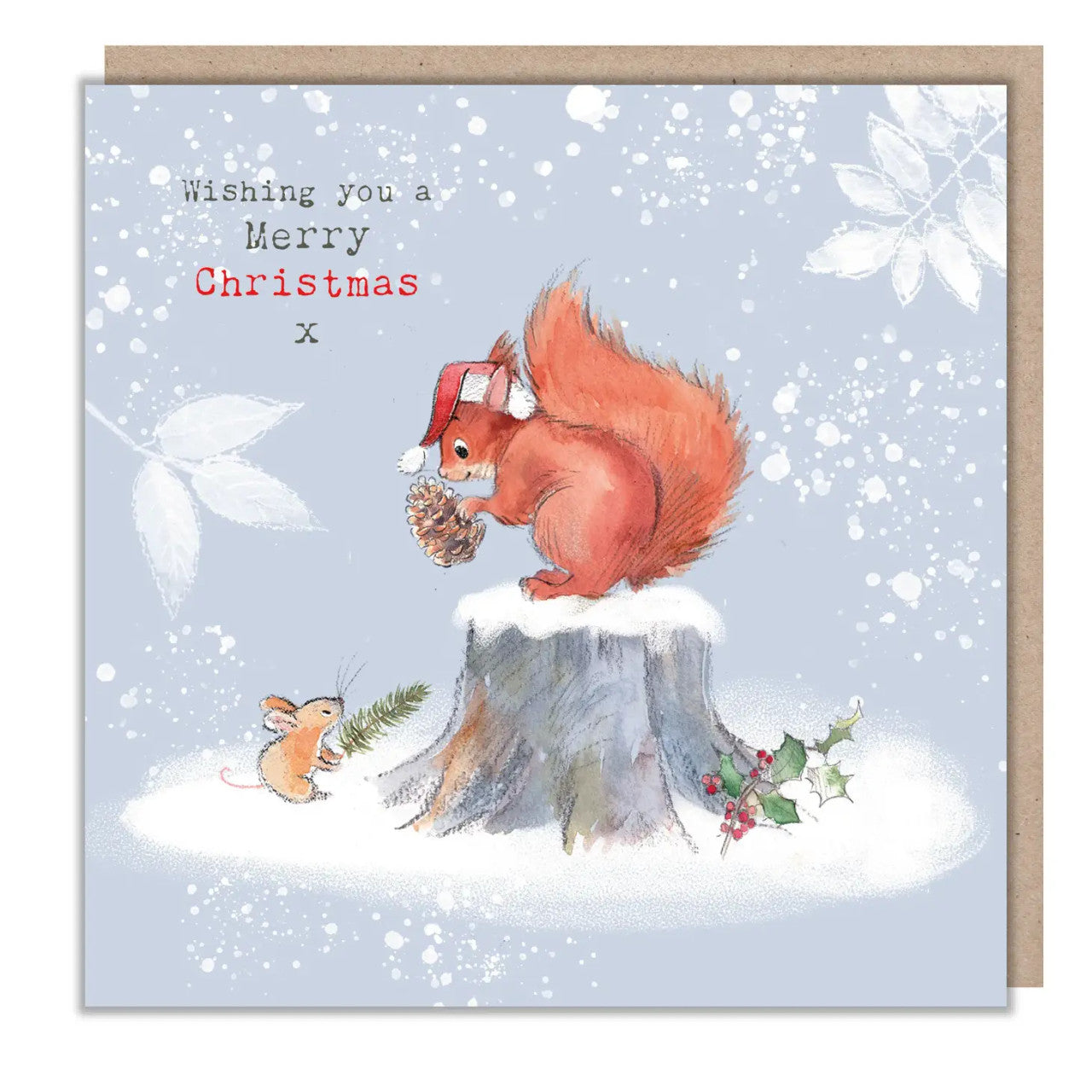 Red Squirrel & Little Mouse Christmas Card