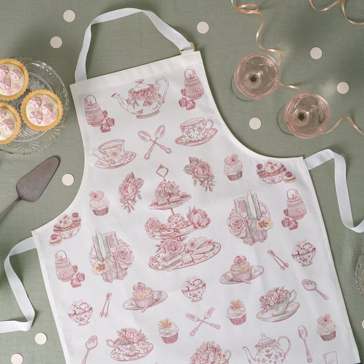 Afternoon Tea Apron by Victoria Eggs. Made in England.