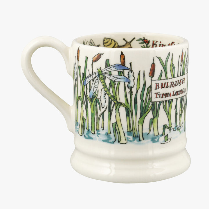 Emma Bridgewater Kingfisher and Bulrush Half Pint Mug. 