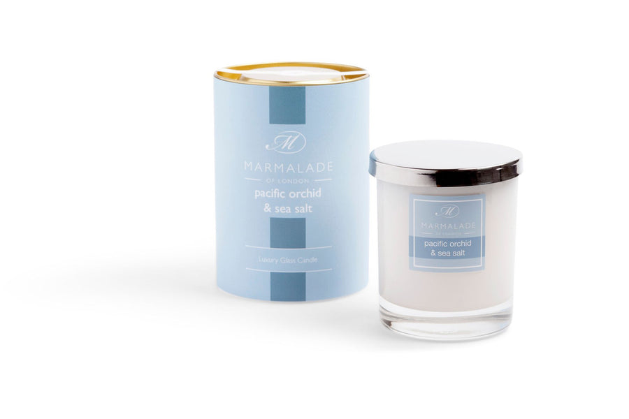 Pacific Orchid & Sea Salt Glass Candle from Marmalade of London.
