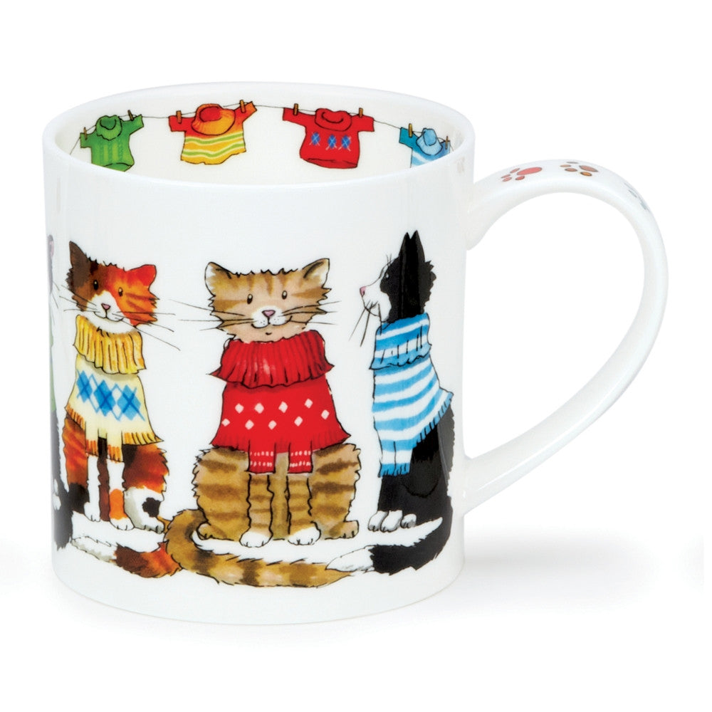 Fine bone china Dunoon Orkney Trendsetters mug - Cats. Handmade in England.