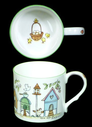 Chicken Crescent mug by artist Anita Jeram from Two Bad Mice.