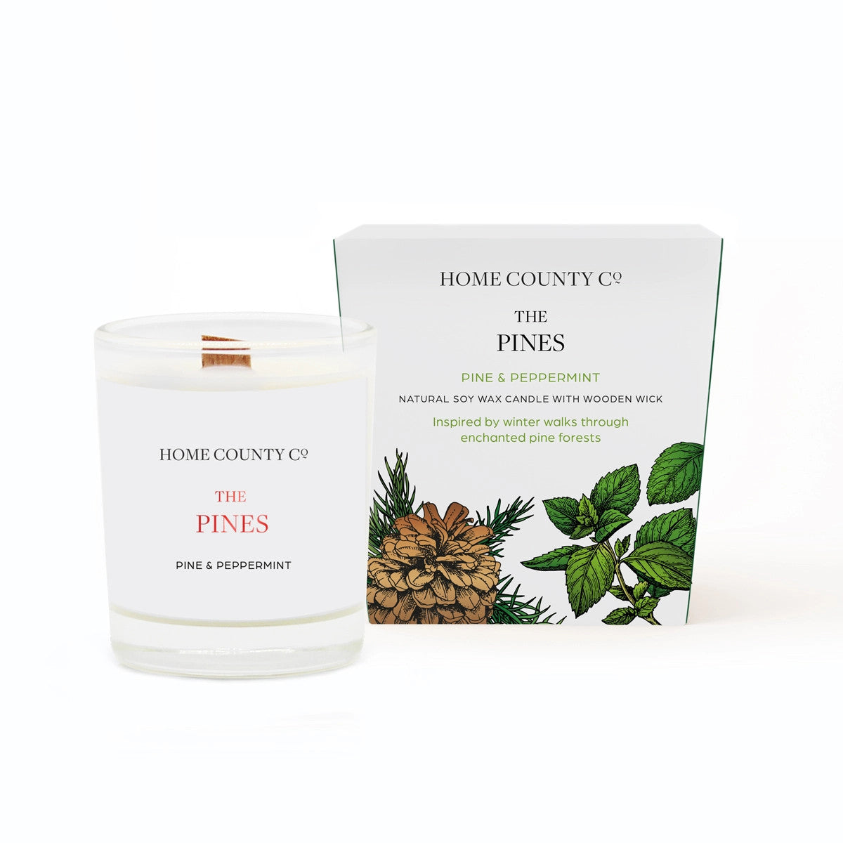 The Pines - Pine & Peppermint Soy Votive Candle by Home County Candles