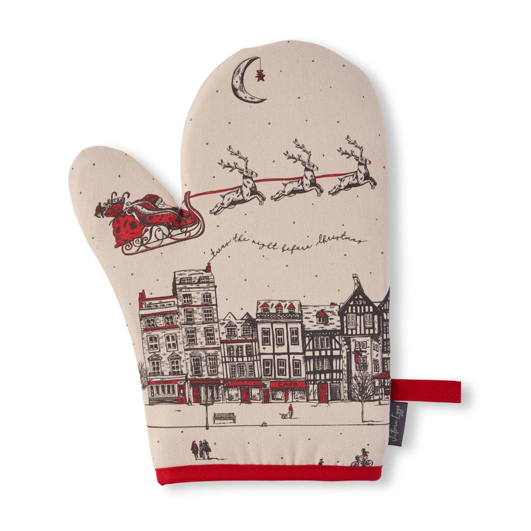 Santa's Sleigh Oven Mitt by Victoria Eggs