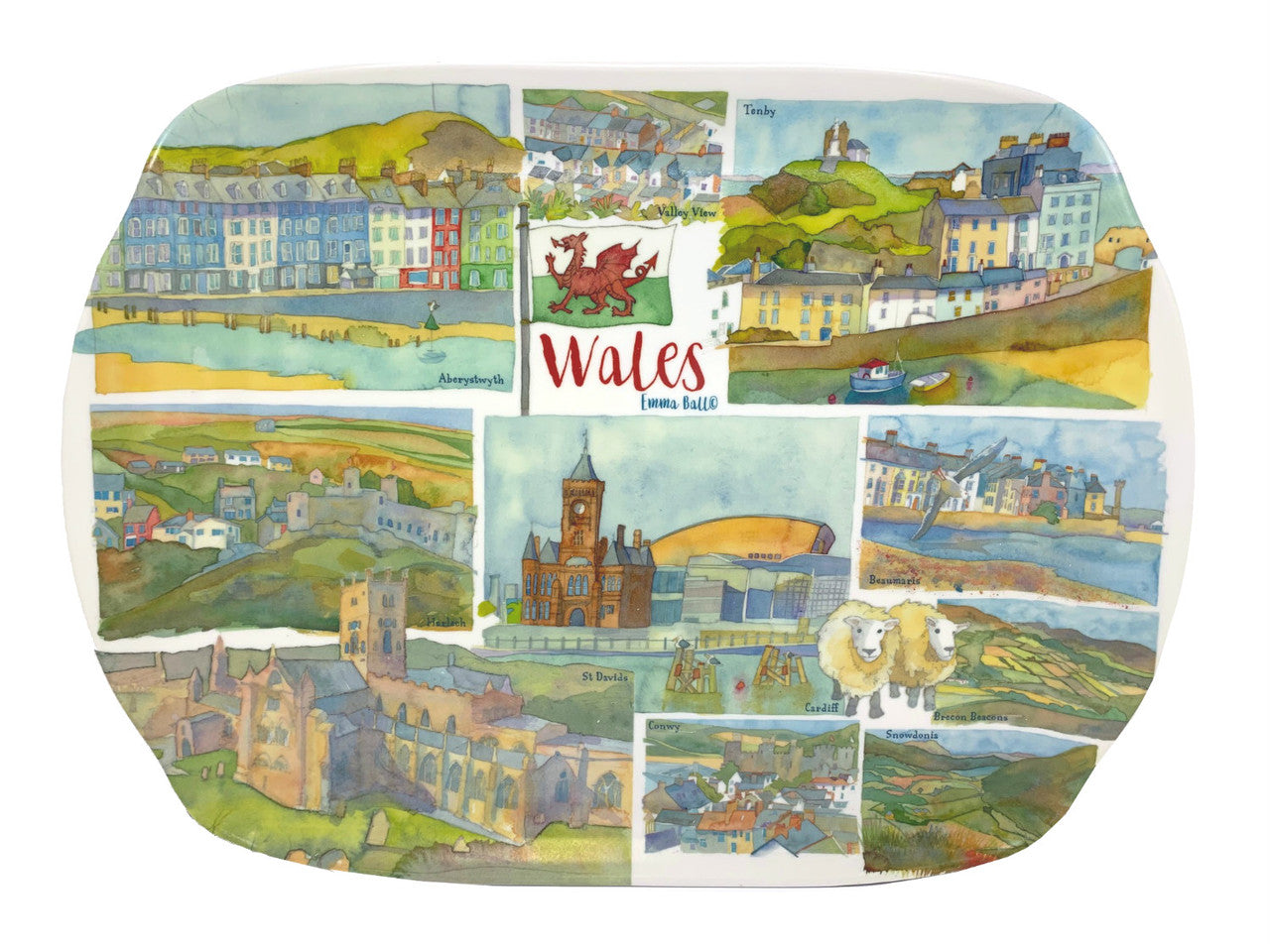 Emma Ball Wales melamine scatter tray.