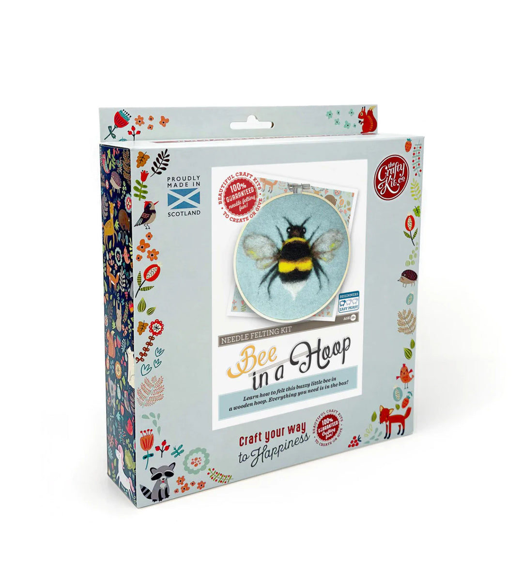 Bee in a Hoop Needle Felting Kit from The Crafty Kit Co. Made in Scotland