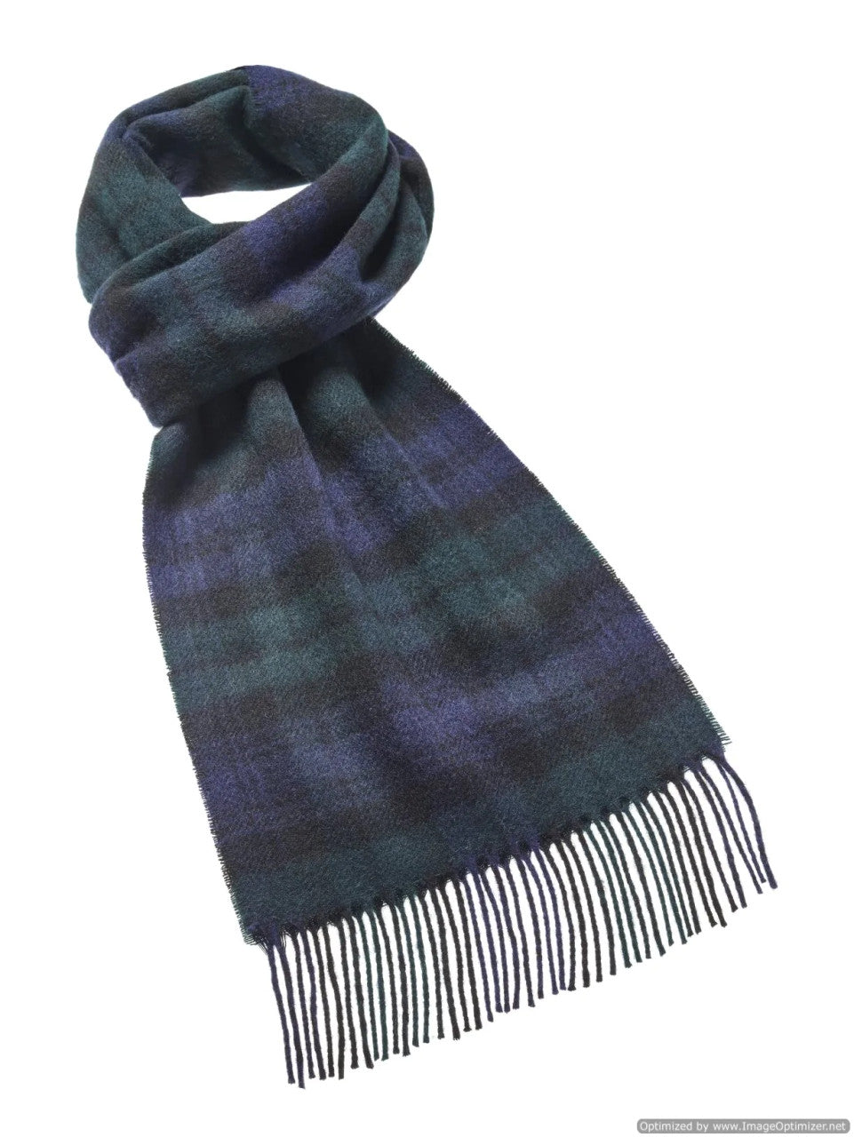 Luxury Black Watch Tartan Merino Lambswool Scarf