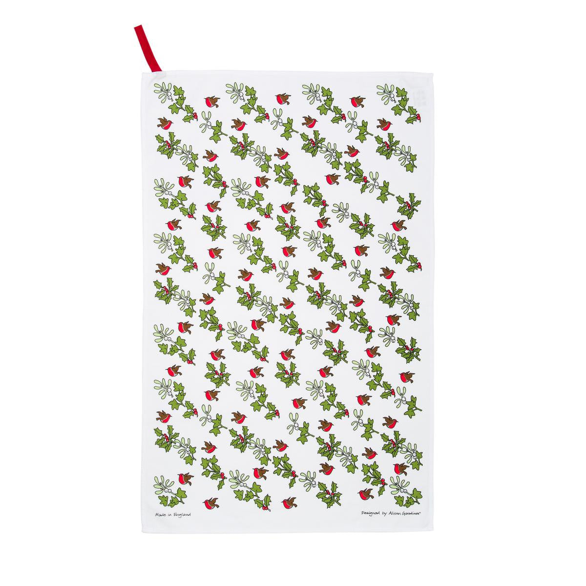 Holly & Ivy cotton tea towel from Alison Gardner.