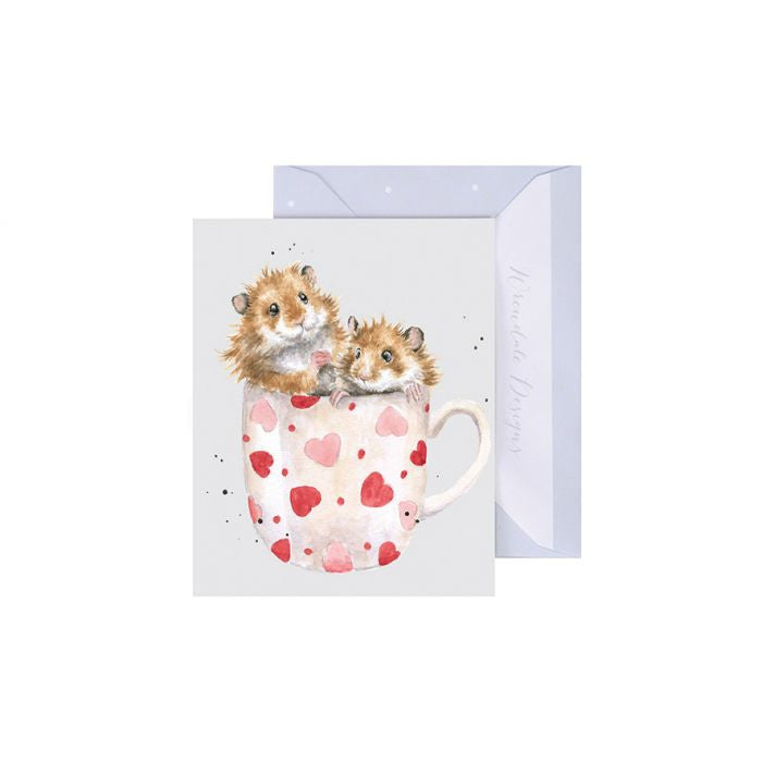 'Mug Full of Love' Hamster Gift Enclosure Card by Wrendale Designs