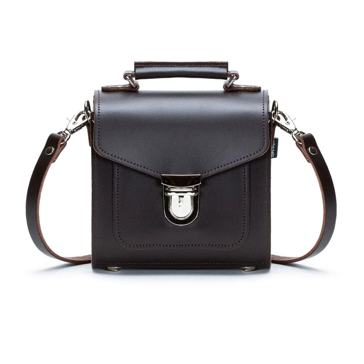 Zatchels Handmade Leather Sugarcube Dark Brown Small Handbag
