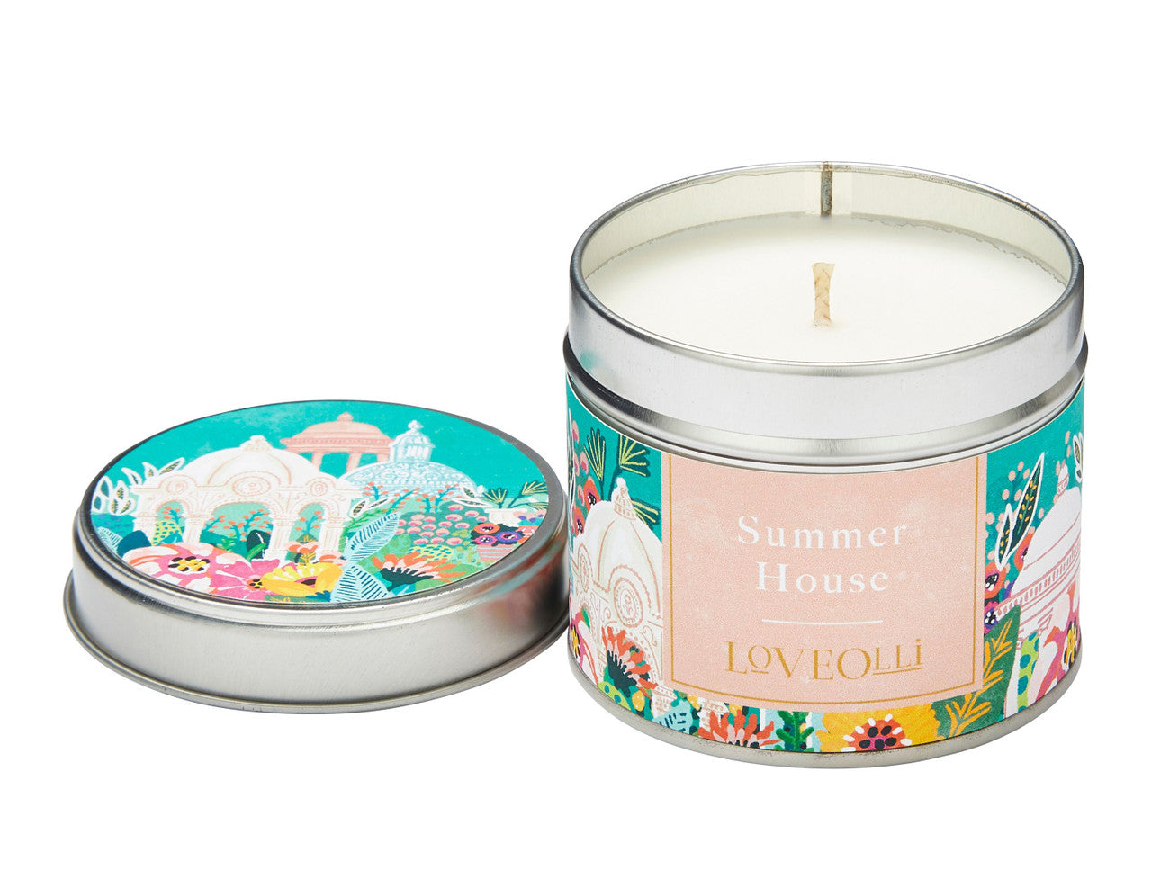 Love Olli Summer House scented tin candle. Hand poured in the UK.